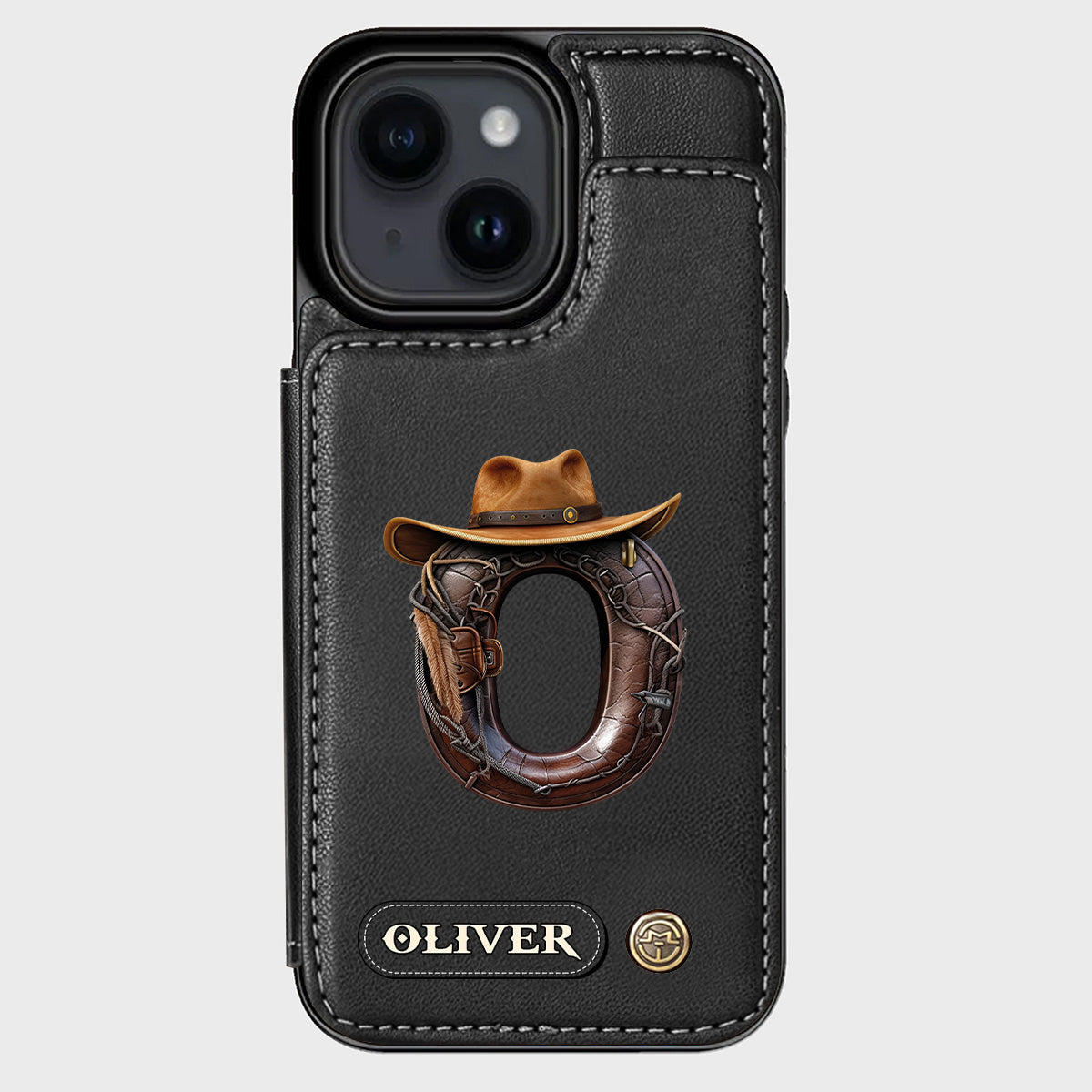 Western Style Name Initial Letter - Personalized Cowboy/Cowgirl Wallet Phone Case