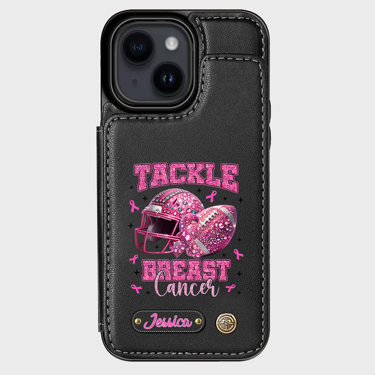 Pink Out - Personalized Football Wallet Phone Case