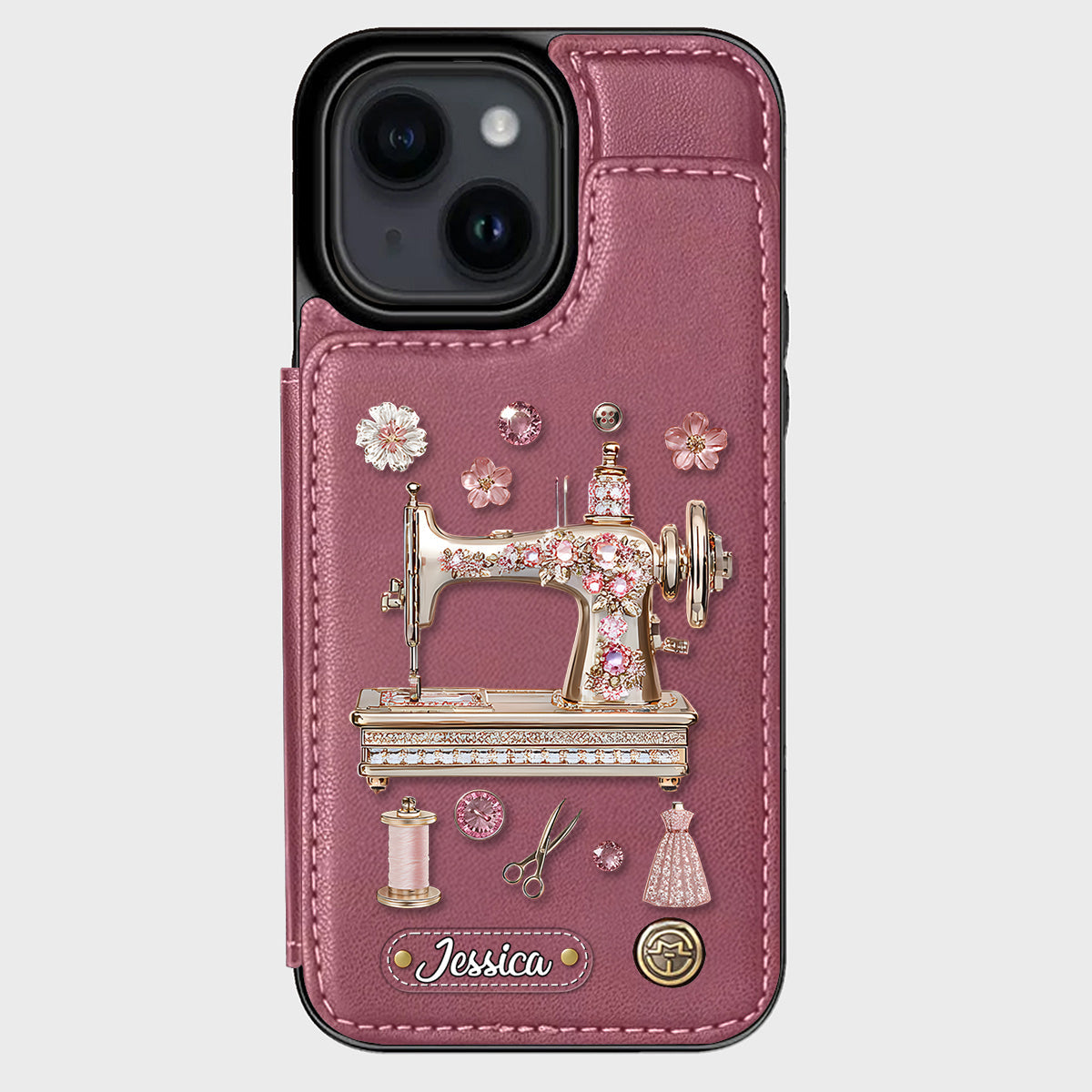 Beautiful Sewing Machine - Personalized Sewing Wallet Phone Case