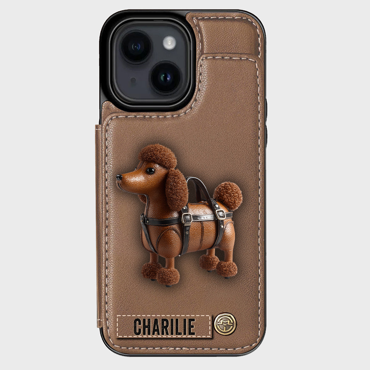 Cute Poodle - Personalized Dog Wallet Phone Case