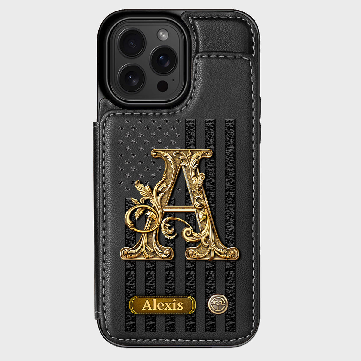 Initial Gift For Him, Gift For Man,... - Personalized Wallet Phone Case