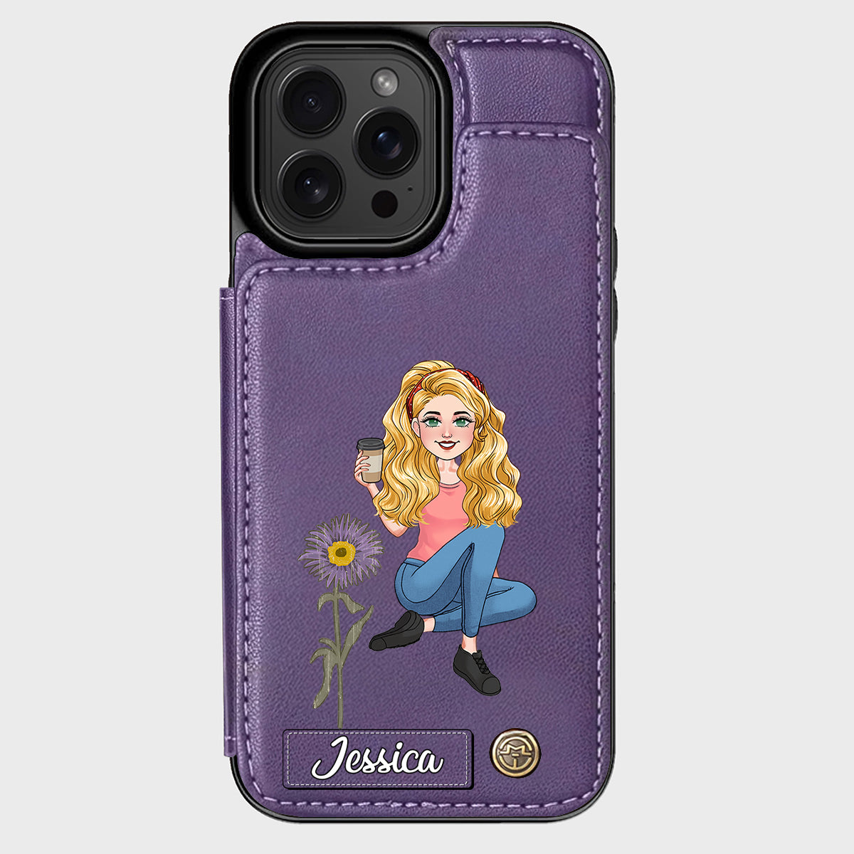 Geschenk zum Geburtstag der besten Freundin – Personalisierte Handyhülle mit Brieftaschenfunktion