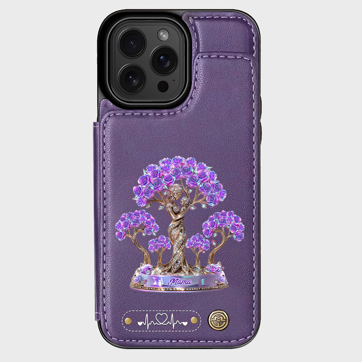 Die beste Mama aller Zeiten – Personalisierte Handyhülle mit Geldbörsenfunktion für Mütter