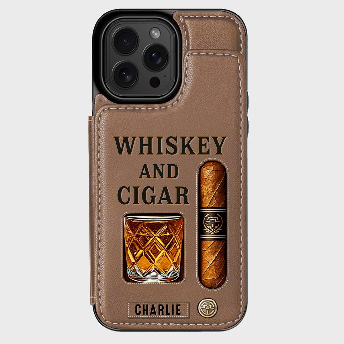 Whiskey & Cigar - Personalisierte Whisky-Handyhülle