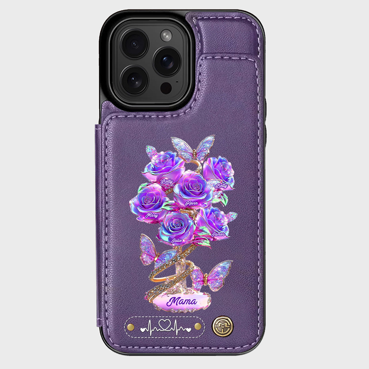 Die beste Mama aller Zeiten – Personalisierte Handyhülle mit Geldbörsenfunktion für Mütter