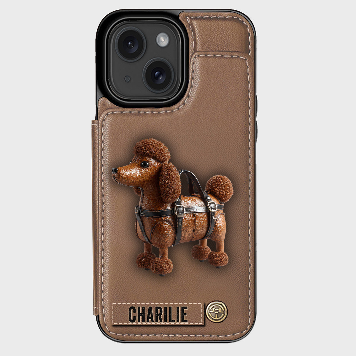 Cute Poodle - Personalized Dog Wallet Phone Case