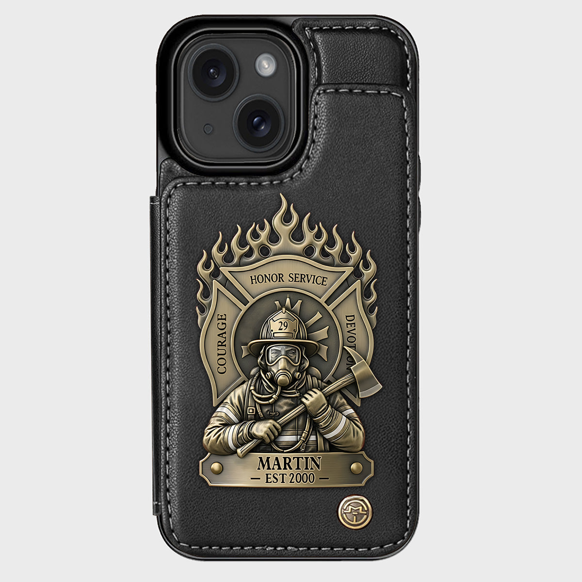 Stolzer Feuerwehrmann – Personalisierte Handyhülle mit Feuerwehrmotiv