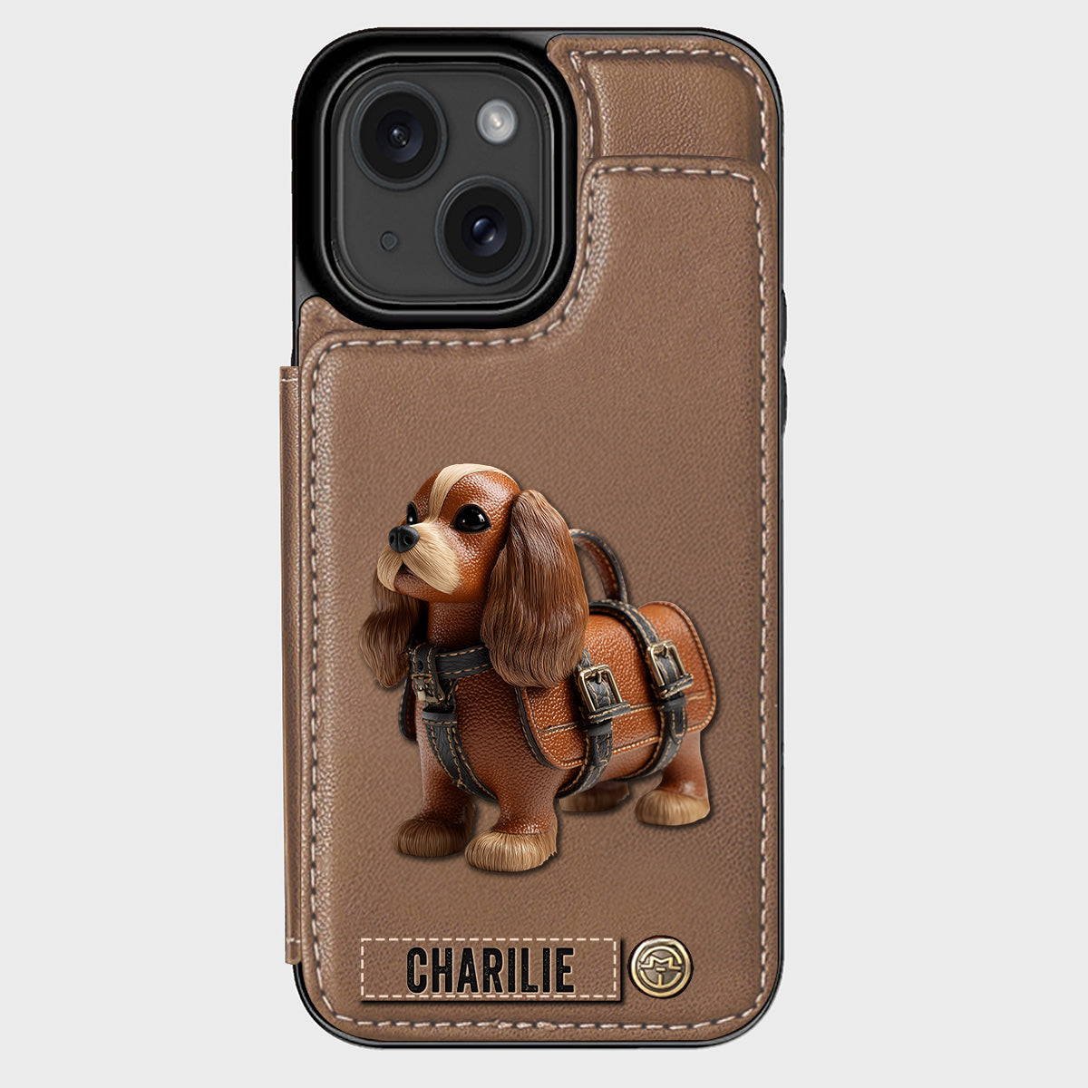 Cute Cavalier King Charles Spaniel - Personalized Dog Wallet Phone Case
