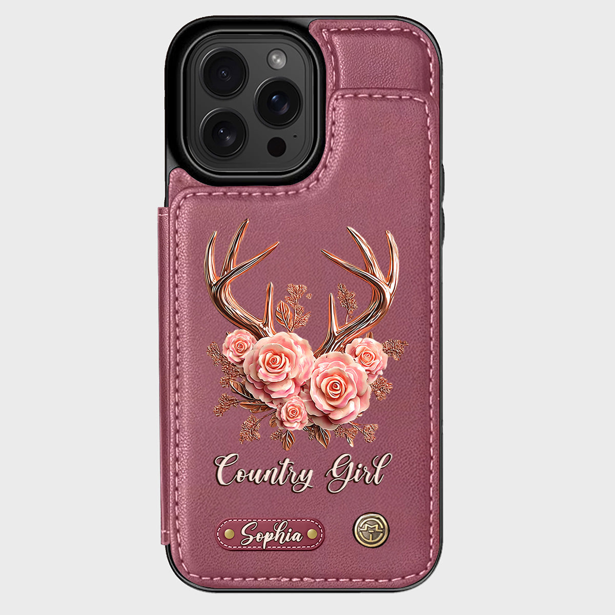 Country Girl – Personalisierte Handyhülle mit Jagd-Geldbörse
