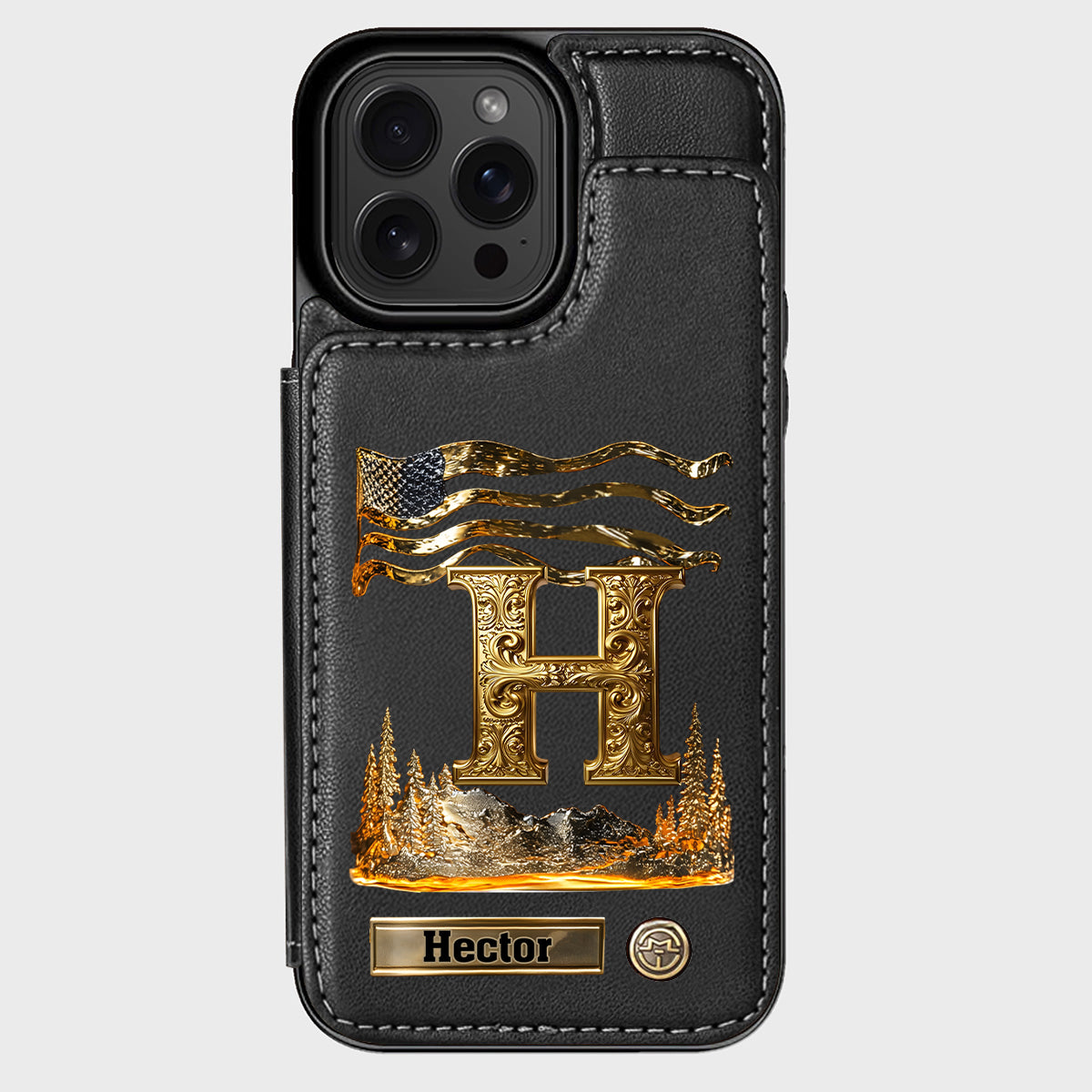 Name Initial Alphabet - Personalized Luxury Wallet Phone Case