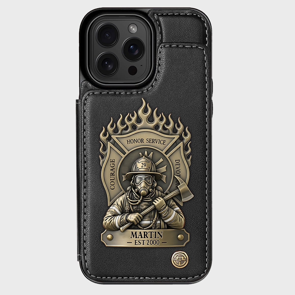 Stolzer Feuerwehrmann – Personalisierte Handyhülle mit Feuerwehrmotiv