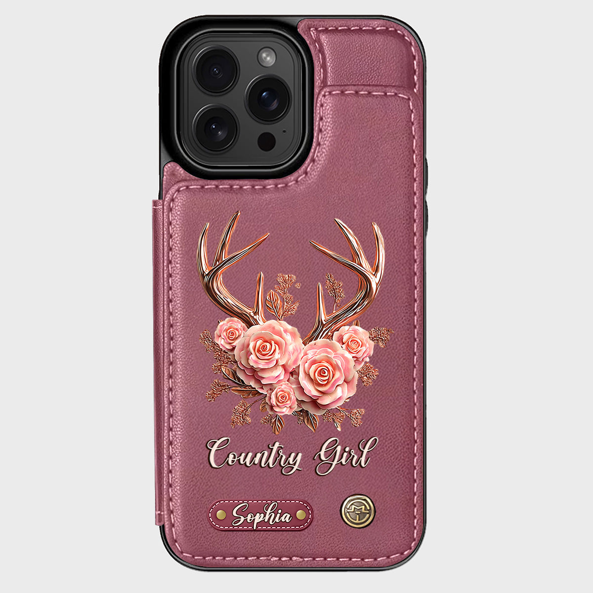 Country Girl – Personalisierte Handyhülle mit Jagd-Geldbörse