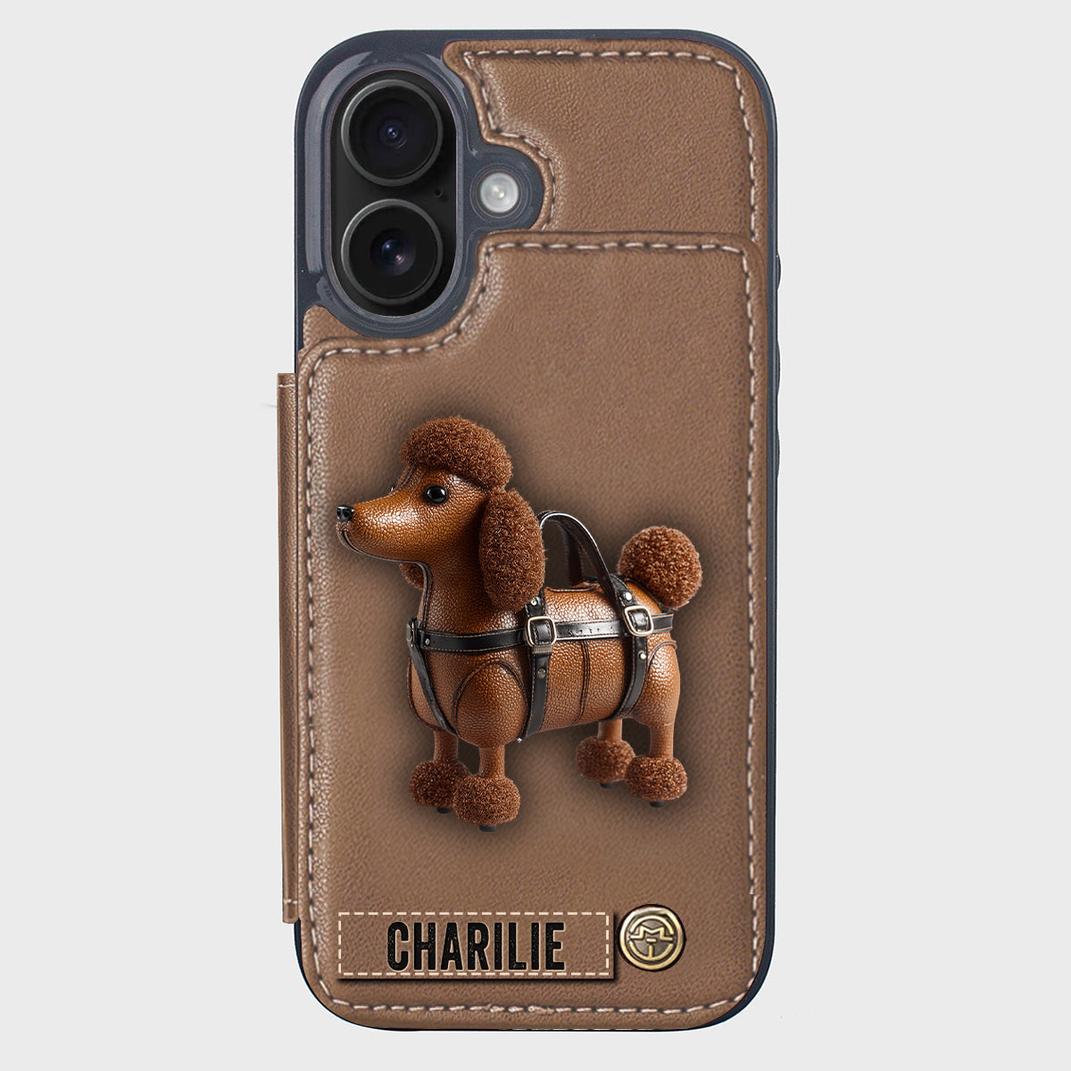 Cute Poodle - Personalized Dog Wallet Phone Case