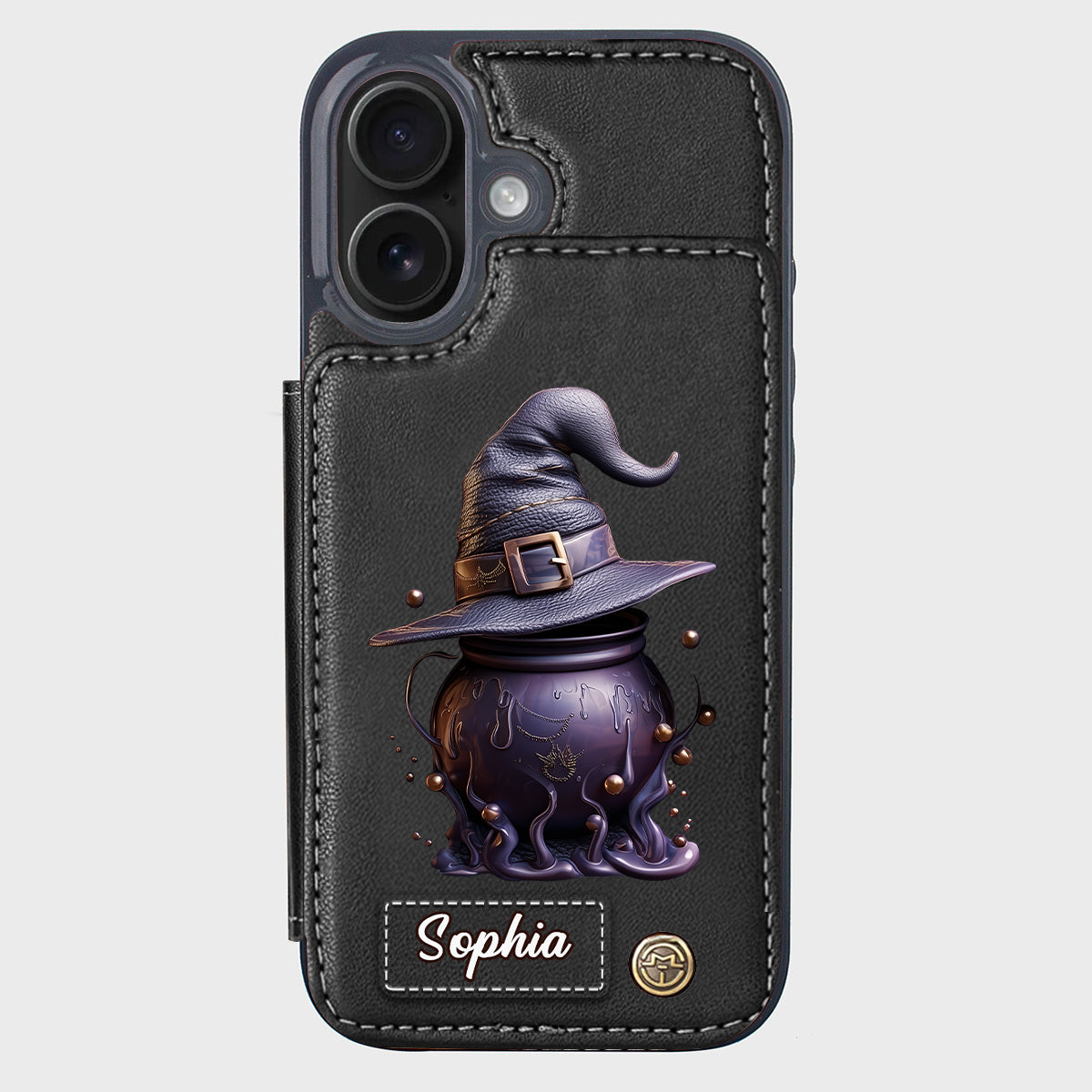 Magical Hat And Cauldron - Personalized Witch Wallet Phone Case