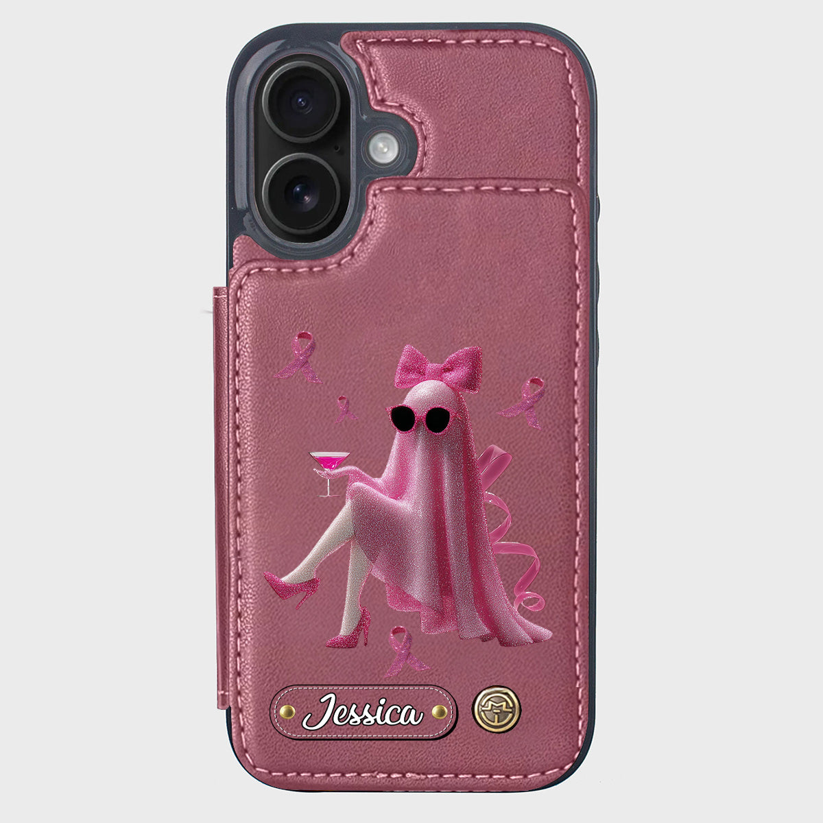 Pink Out – Personalisierte Handyhülle mit Brieftaschenfunktion zur Sensibilisierung für Brustkrebs