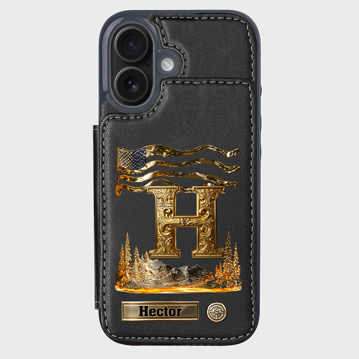 Name Initial Alphabet - Personalized Luxury Wallet Phone Case