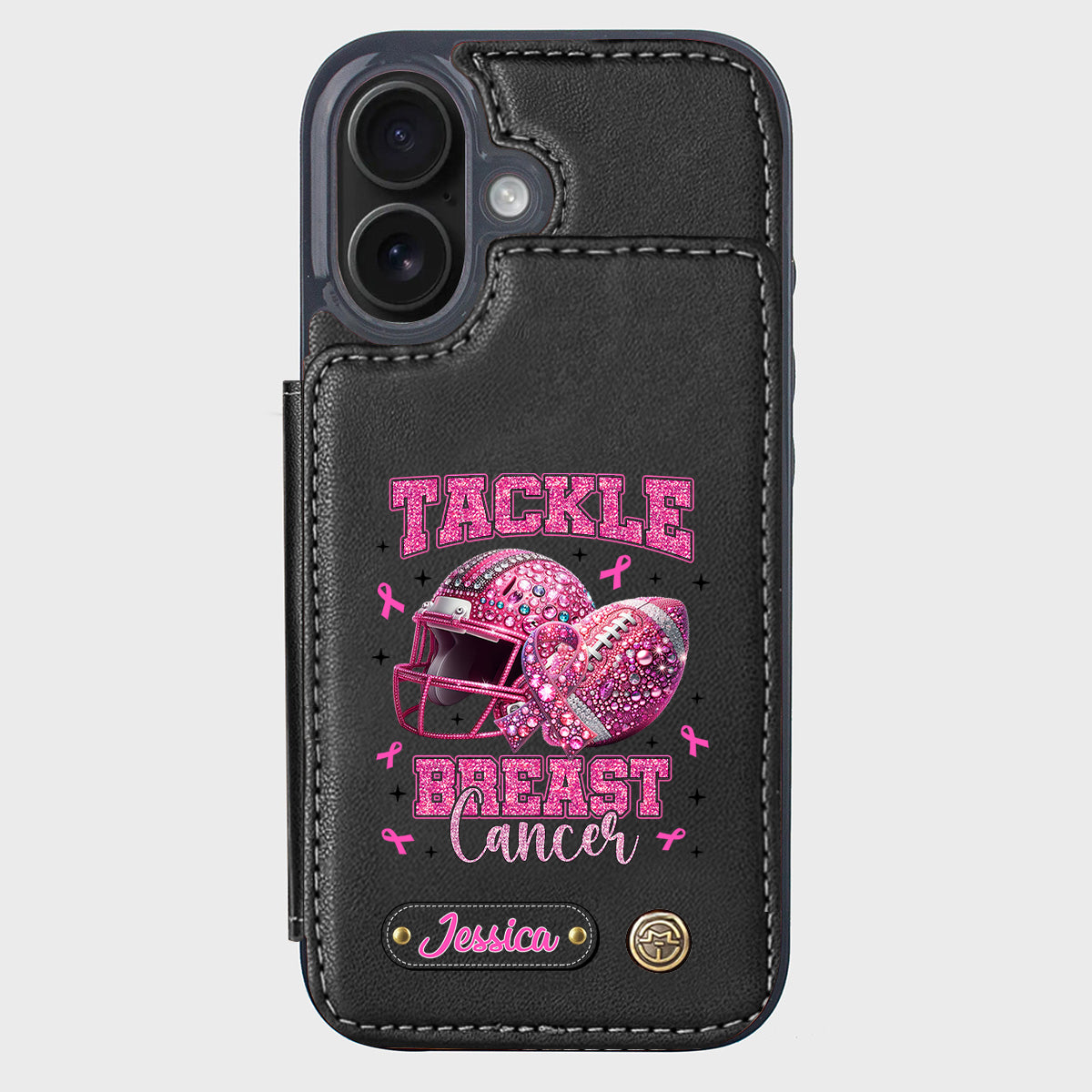 Pink Out - Personalized Football Wallet Phone Case