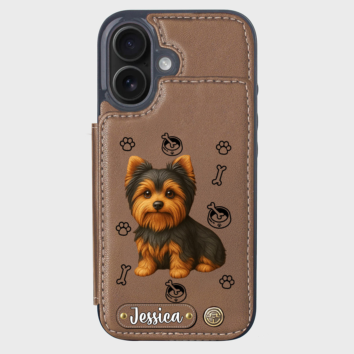 Ich liebe meinen Hund – Personalisierte Handyhülle mit Yorkshire-Terrier-Motiv