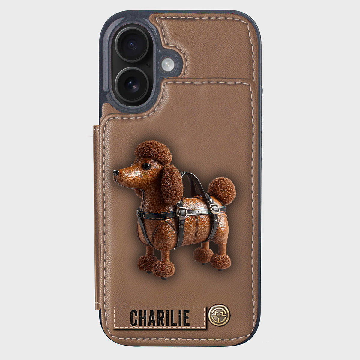 Cute Poodle - Personalized Dog Wallet Phone Case