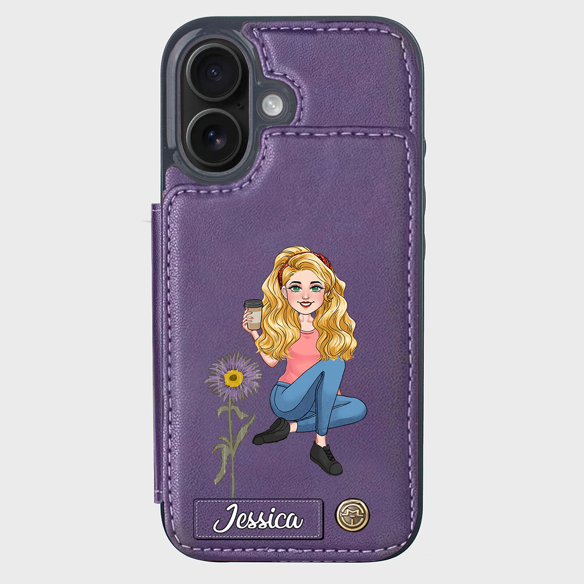 Geschenk zum Geburtstag der besten Freundin – Personalisierte Handyhülle mit Brieftaschenfunktion