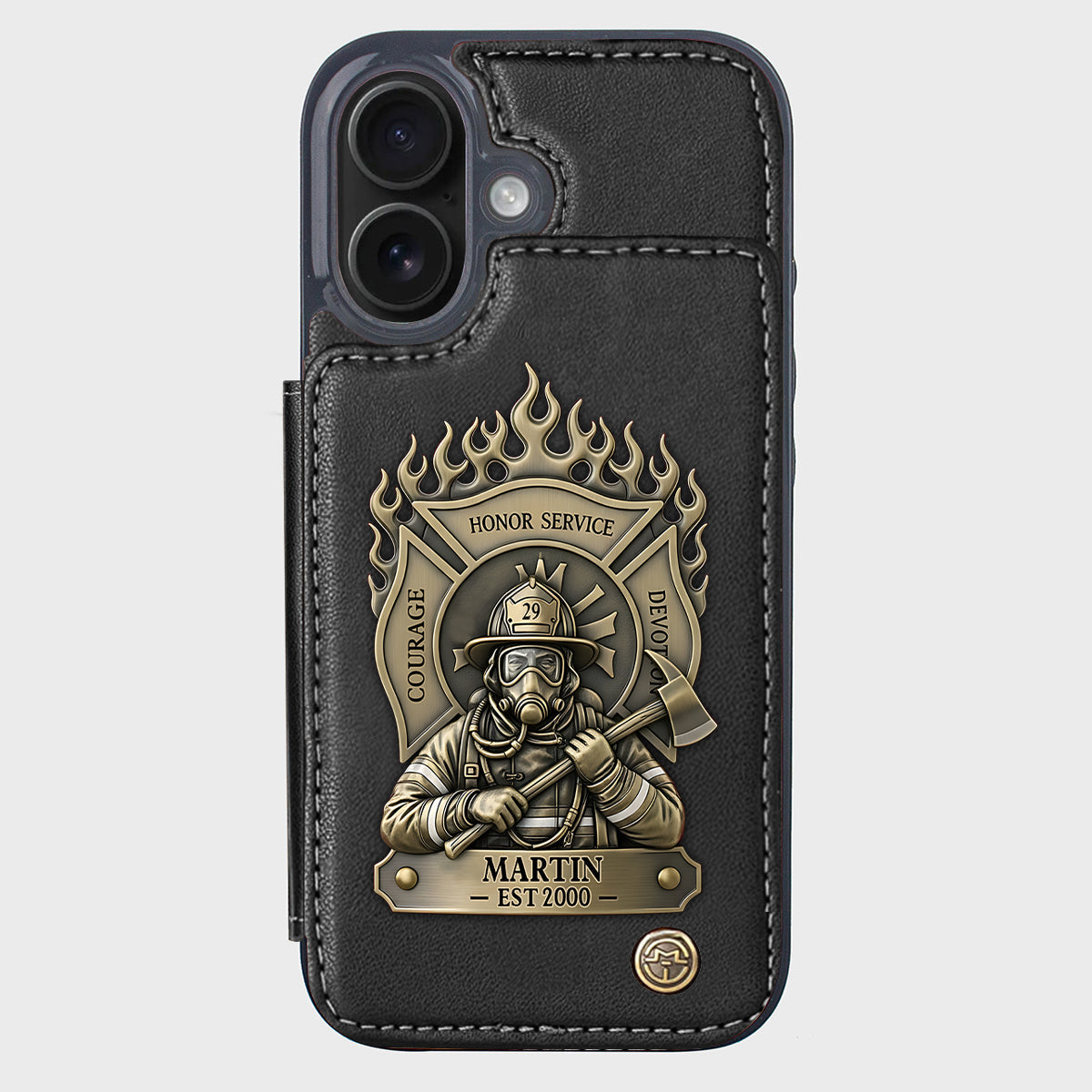 Stolzer Feuerwehrmann – Personalisierte Handyhülle mit Feuerwehrmotiv