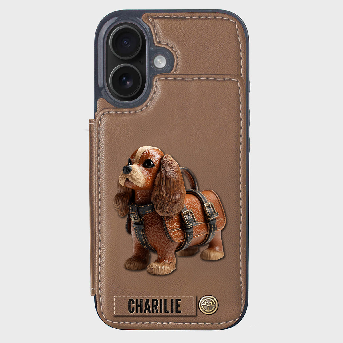 Cute Cavalier King Charles Spaniel - Personalized Dog Wallet Phone Case