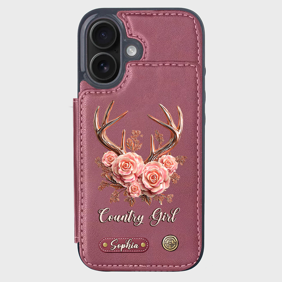 Country Girl – Personalisierte Handyhülle mit Jagd-Geldbörse