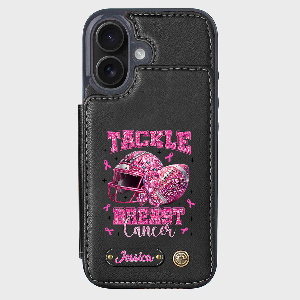 Pink Out - Personalized Football Wallet Phone Case