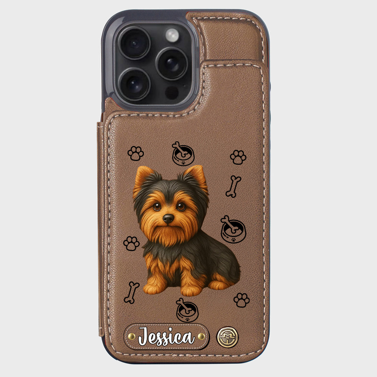 Ich liebe meinen Hund – Personalisierte Handyhülle mit Yorkshire-Terrier-Motiv