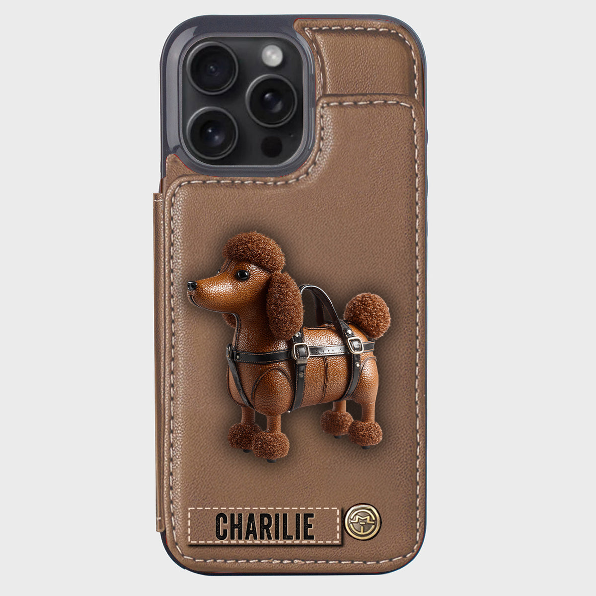 Cute Poodle - Personalized Dog Wallet Phone Case