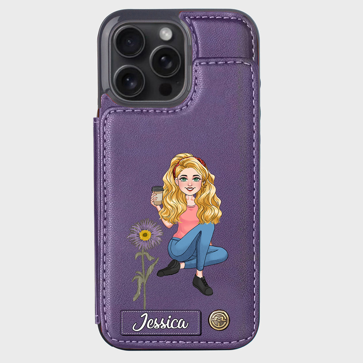 Geschenk zum Geburtstag der besten Freundin – Personalisierte Handyhülle mit Brieftaschenfunktion