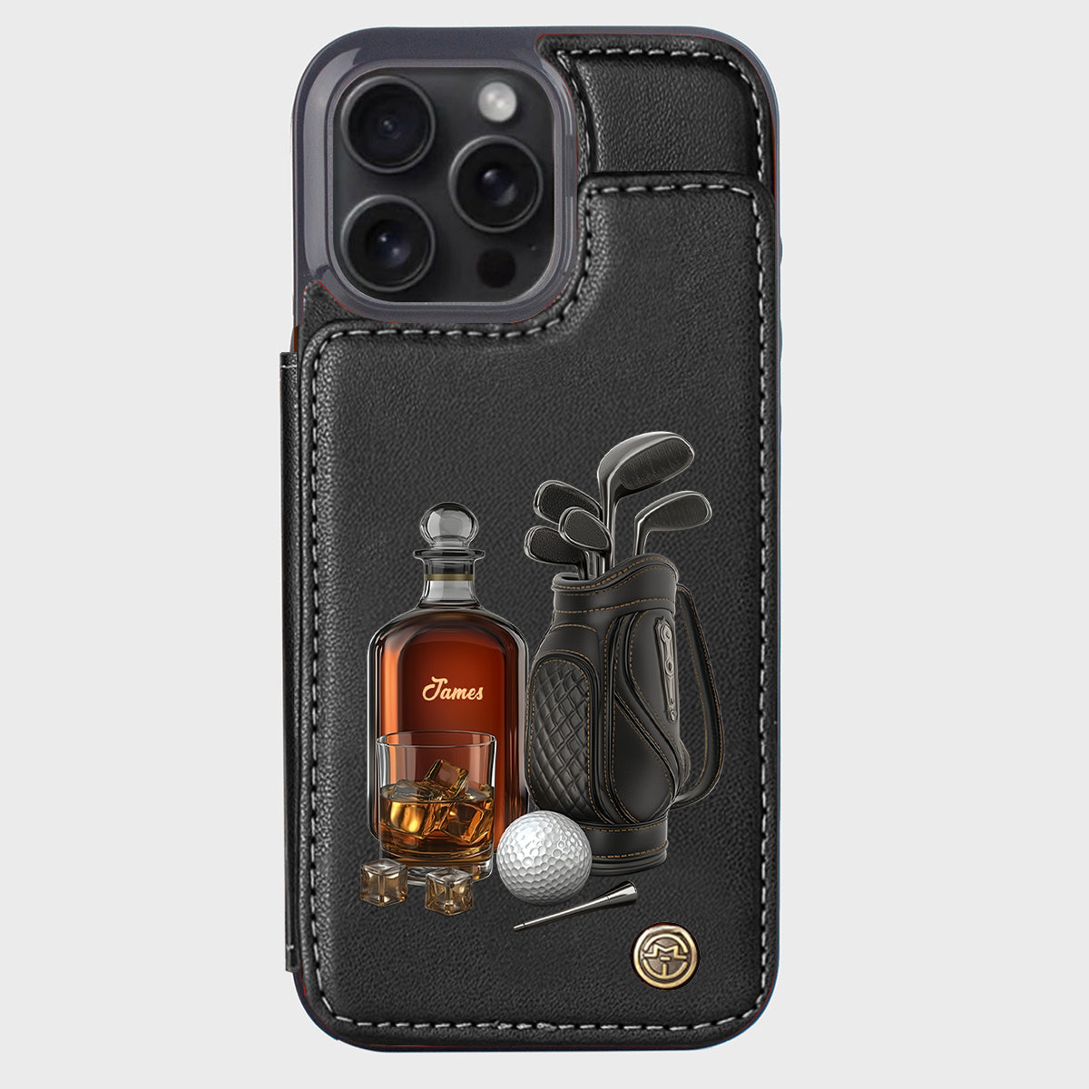 Whiskey & Golf - Personalized Golf Wallet Phone Case