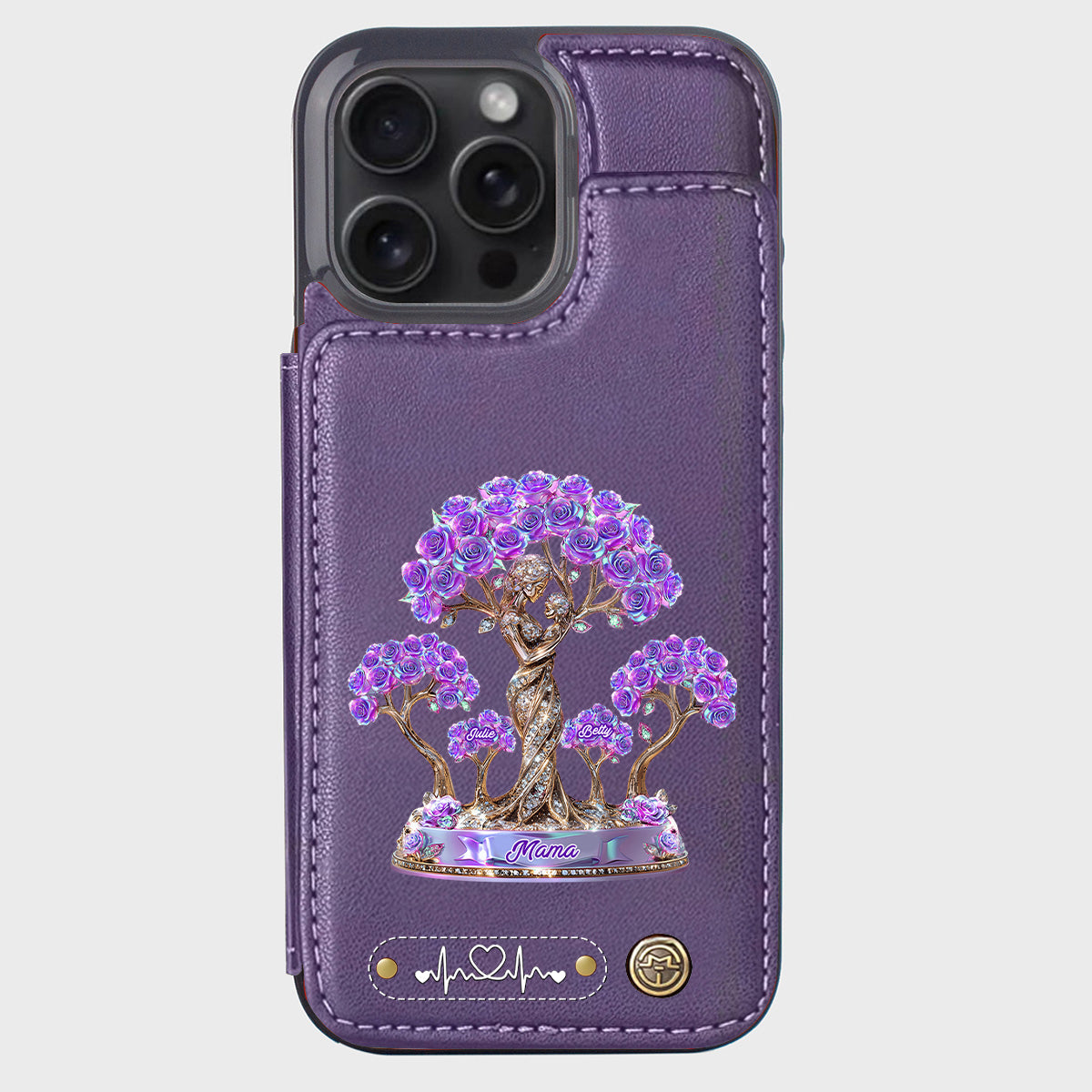 Die beste Mama aller Zeiten – Personalisierte Handyhülle mit Geldbörsenfunktion für Mütter