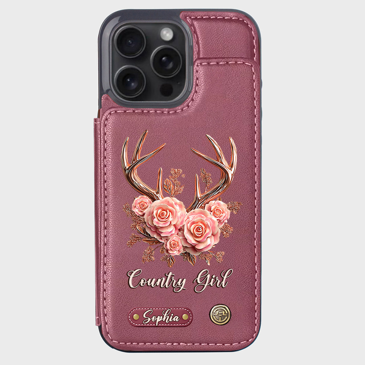 Country Girl – Personalisierte Handyhülle mit Jagd-Geldbörse