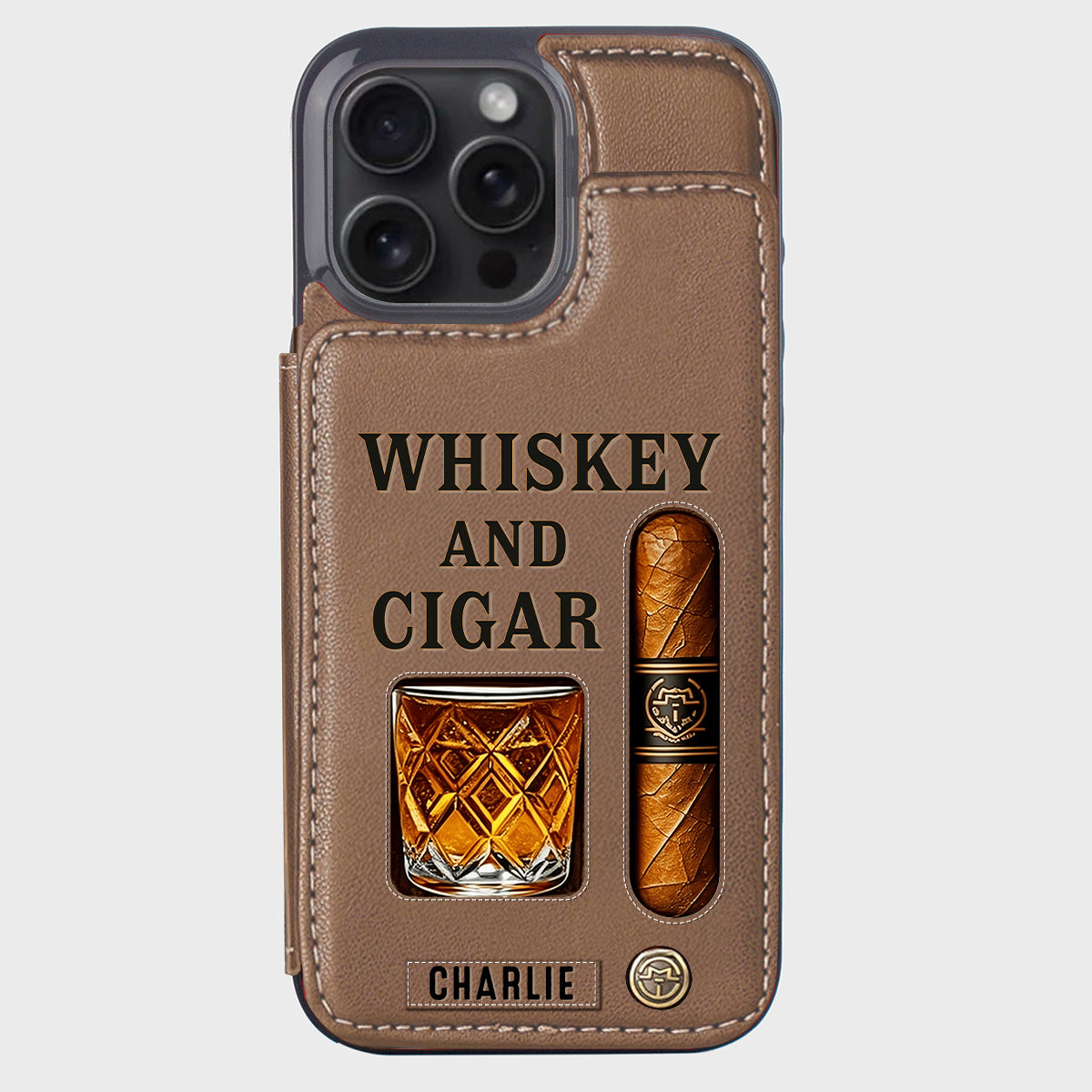 Whiskey & Cigar - Personalisierte Whisky-Handyhülle