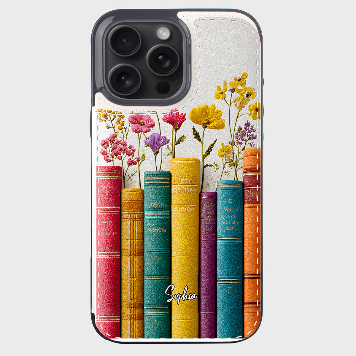 Vintage-Blumenbuch – Personalisiertes Buch, faltbare Handyhülle