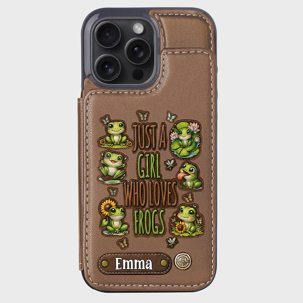 Just A Girl Who Loves Frogs - Personalized Frog Wallet Phone Case