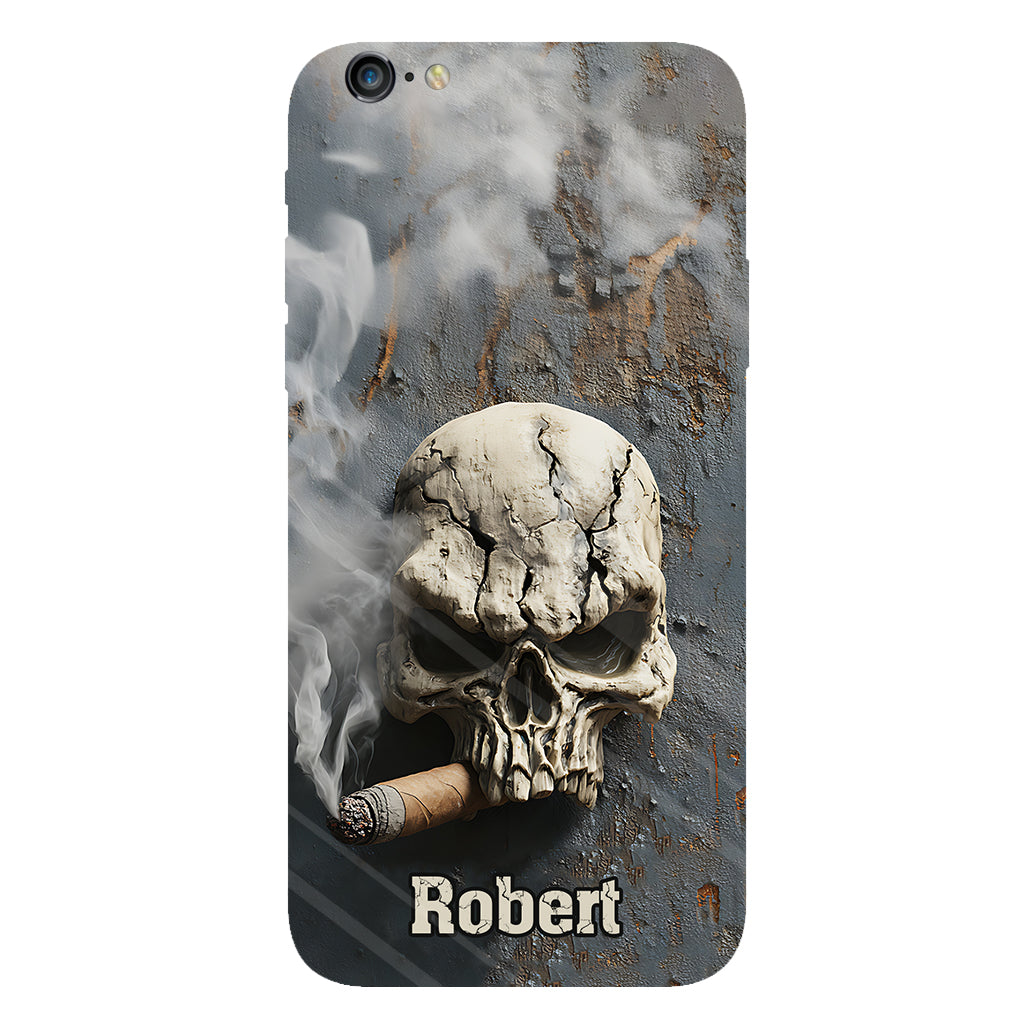 Skull Cigar - Personalized Skull Full Print Phone Case