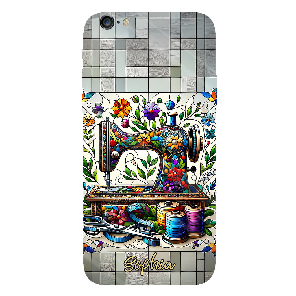 Ich liebe Nähen – Personalisierte Handyhülle mit Nähmotiv