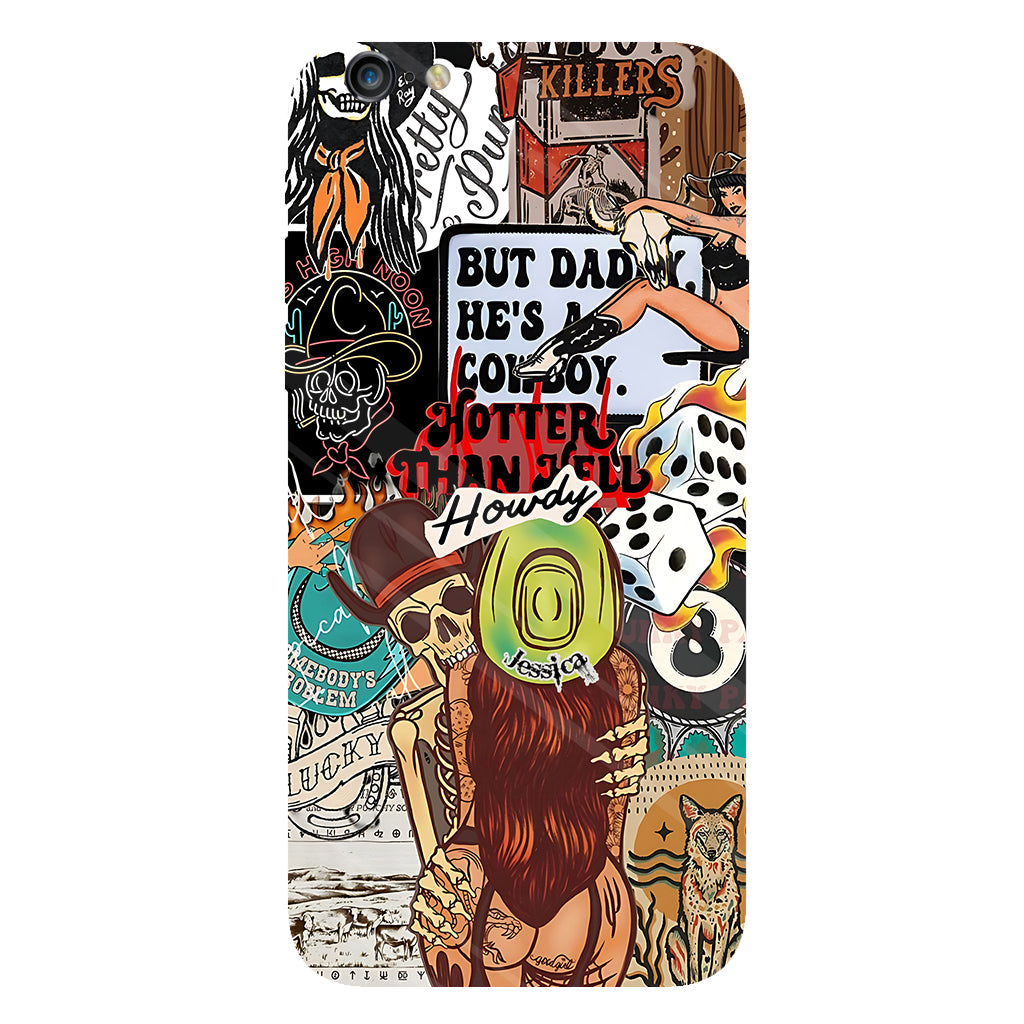 Howdy Cowgirl – Personalisierte Handyhülle mit Cowgirl-Vollbild