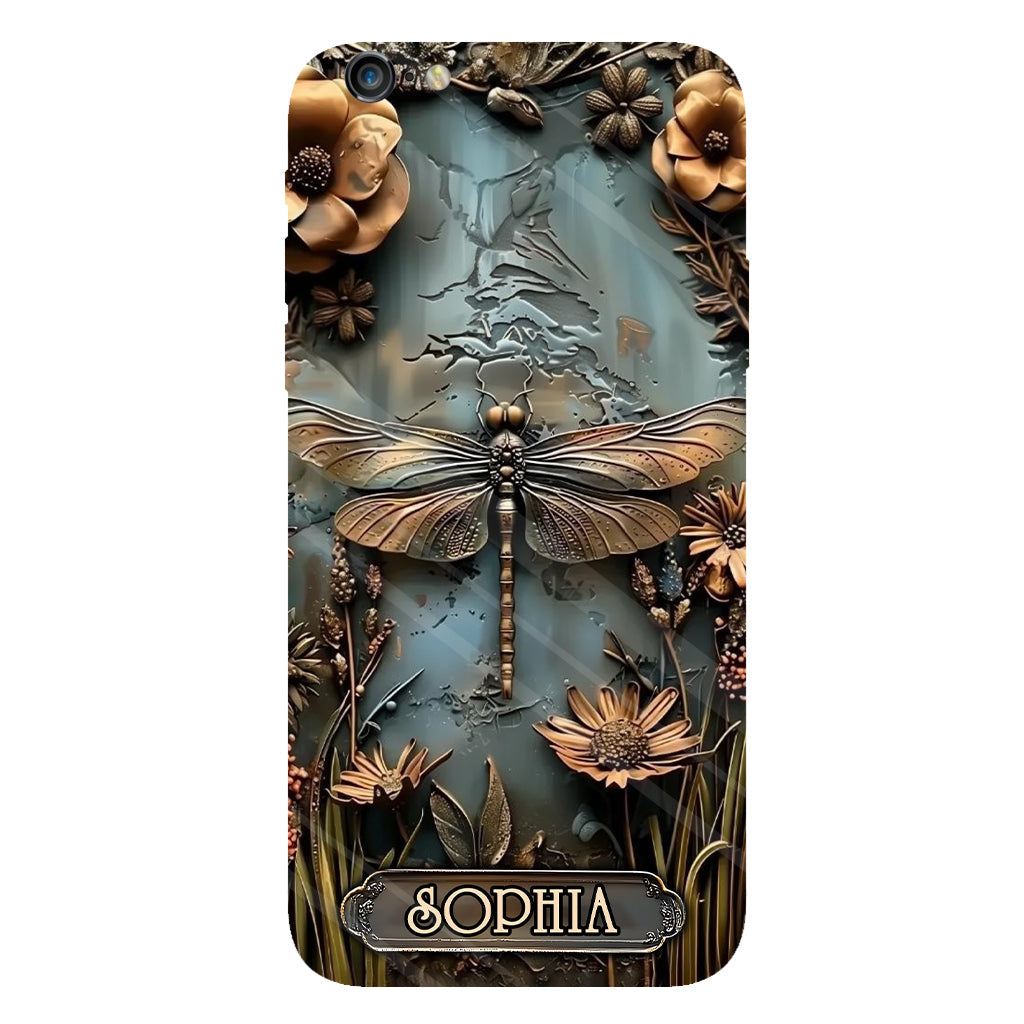 Wunderschöne Libelle, Schmetterling, Kolibri – personalisierte Handyhülle mit Gartenmotiven und Vollbilddruck