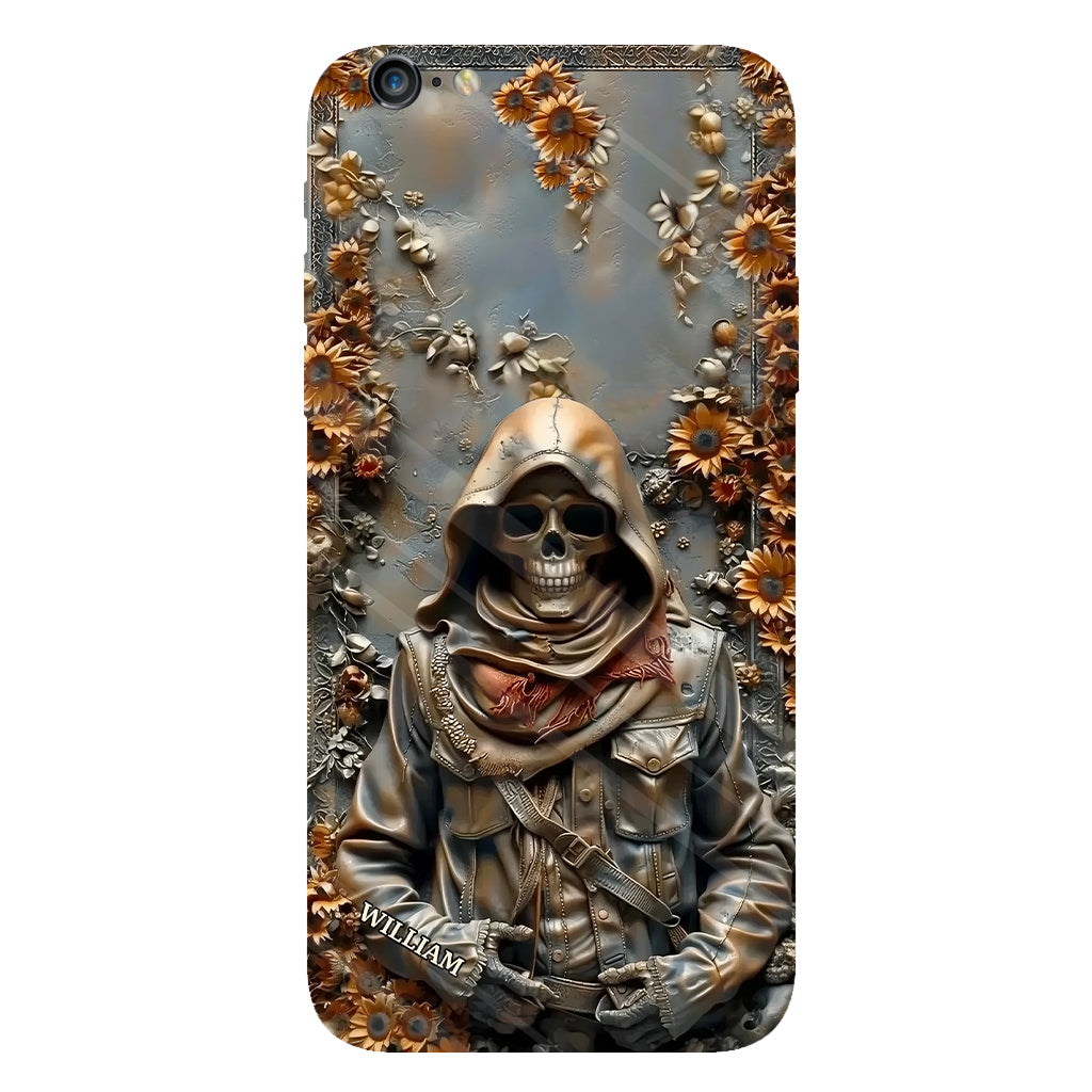 Vintage-Totenkopf – Personalisierte Handyhülle mit Totenkopf-Vollbild