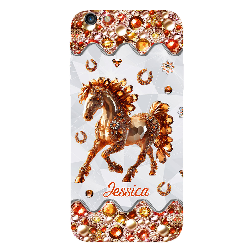 Einfach ein Mädchen, das Pferde liebt – Personalisierte Handyhülle mit Pferdemotiv