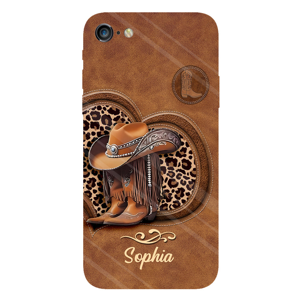 Cowgirl-Stiefel – Personalisierte Handyhülle mit Cowgirl-Vollprint