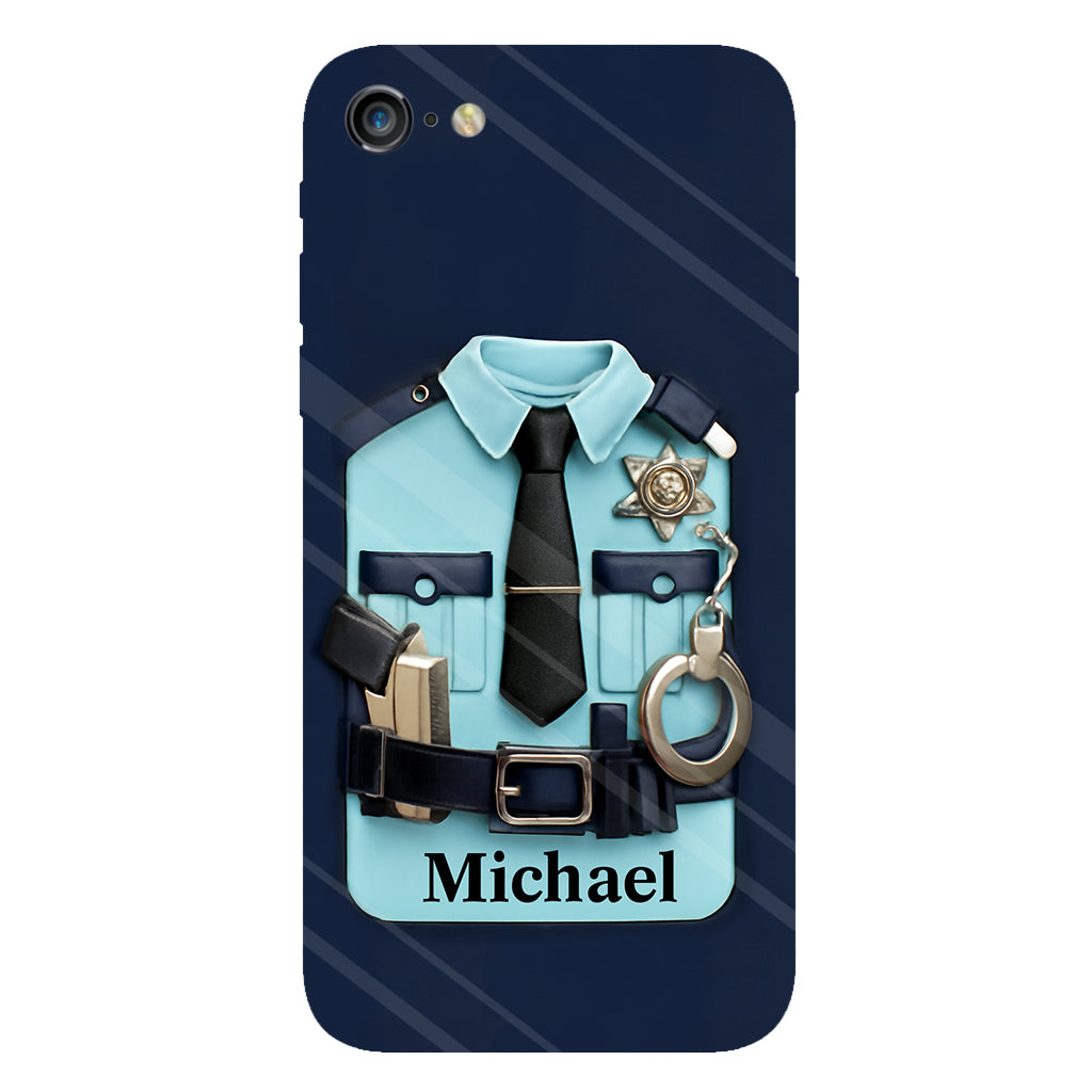 Officer, Police Uniform, Badge and Handcuffs - Personalized Police Officer Full Print Phone Case