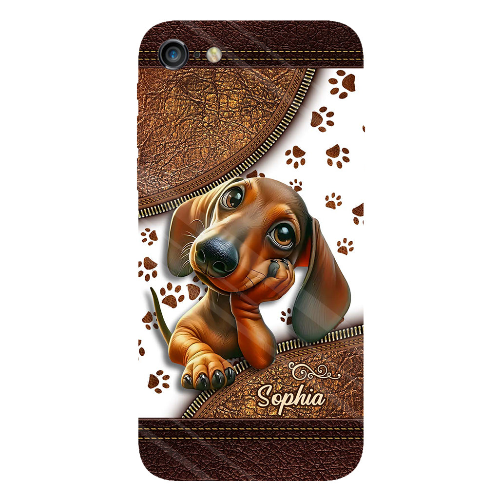 Cute Dachshund - Personalized Dog Full Print Phone Case
