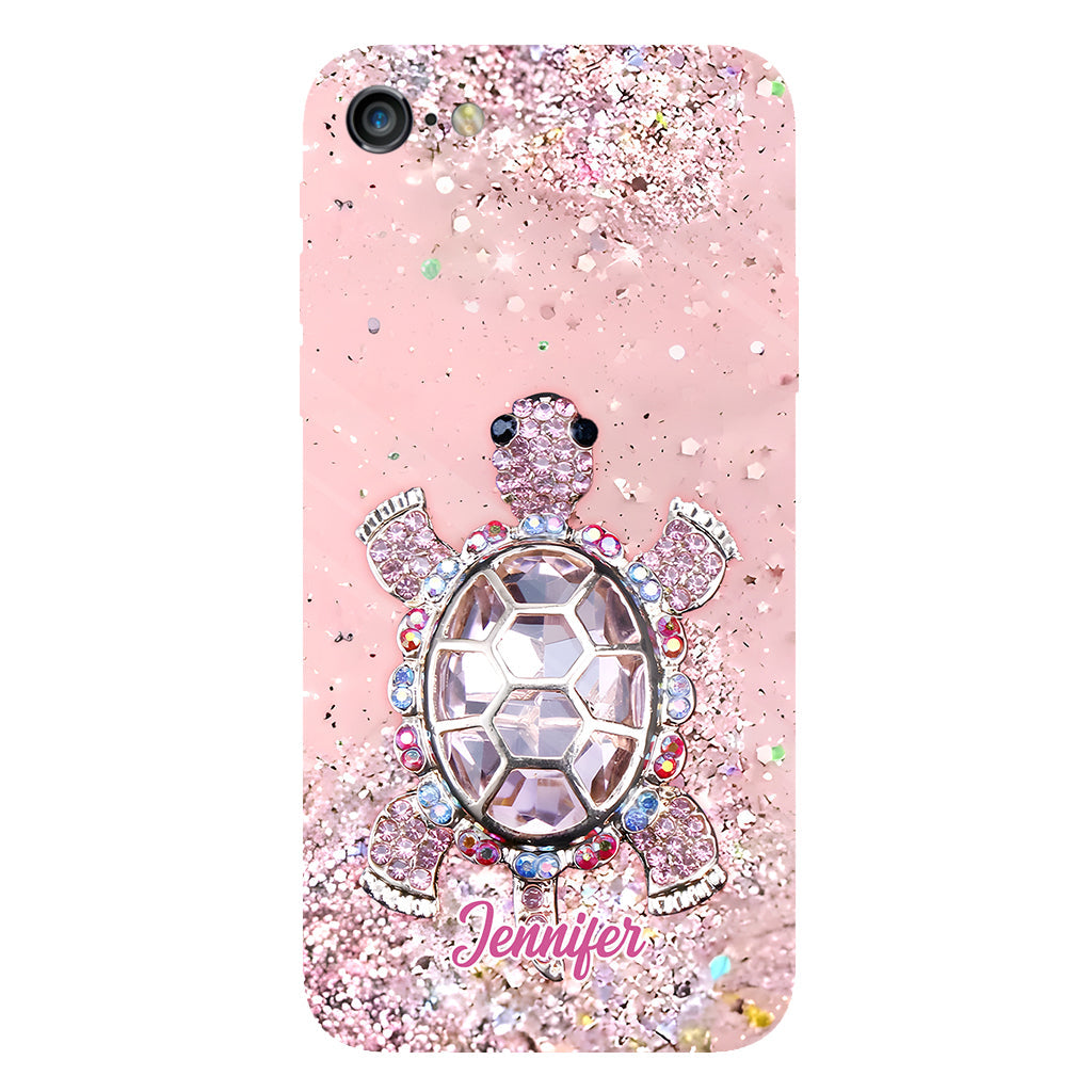 Einfach ein Mädchen, das Schildkröten liebt – Personalisierte Handyhülle mit Schildkrötenmotiv