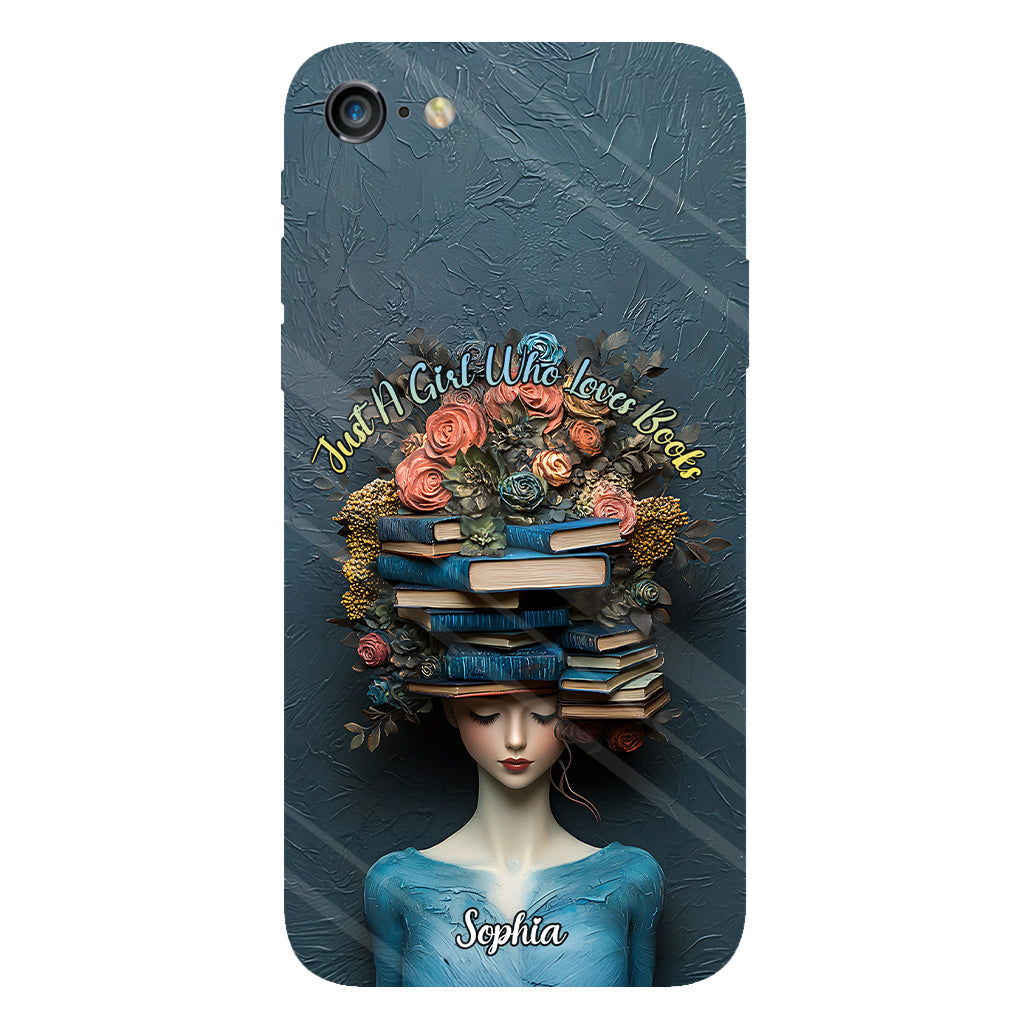 Einfach ein Mädchen, das Bücher liebt – personalisierte Handyhülle mit Buchmotiv