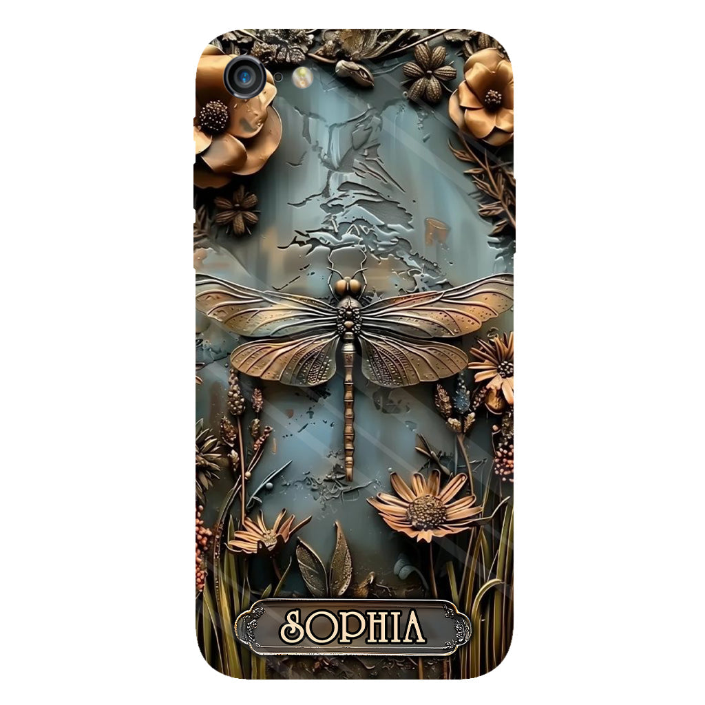 Wunderschöne Libelle, Schmetterling, Kolibri – personalisierte Handyhülle mit Gartenmotiven und Vollbilddruck
