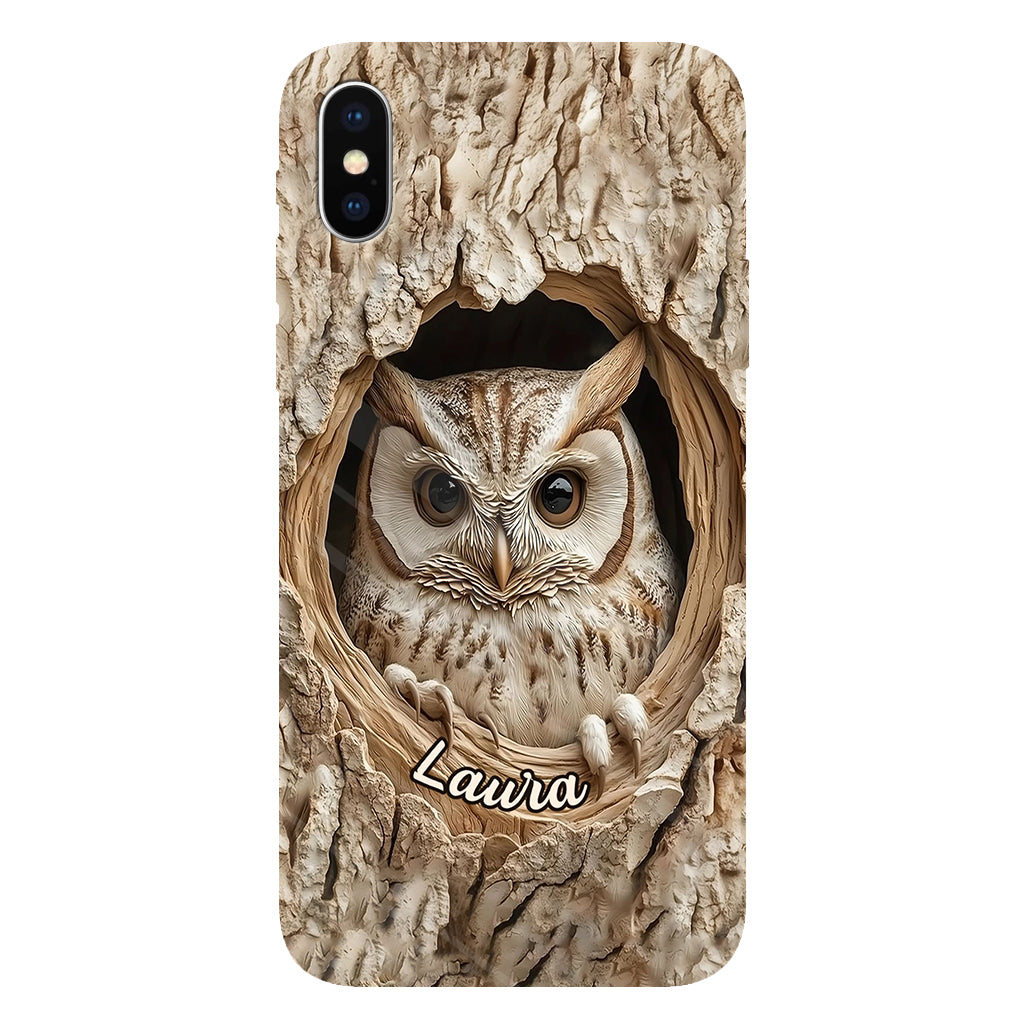 Hollow Watcher - Personalized Owl Full Print Phone Case